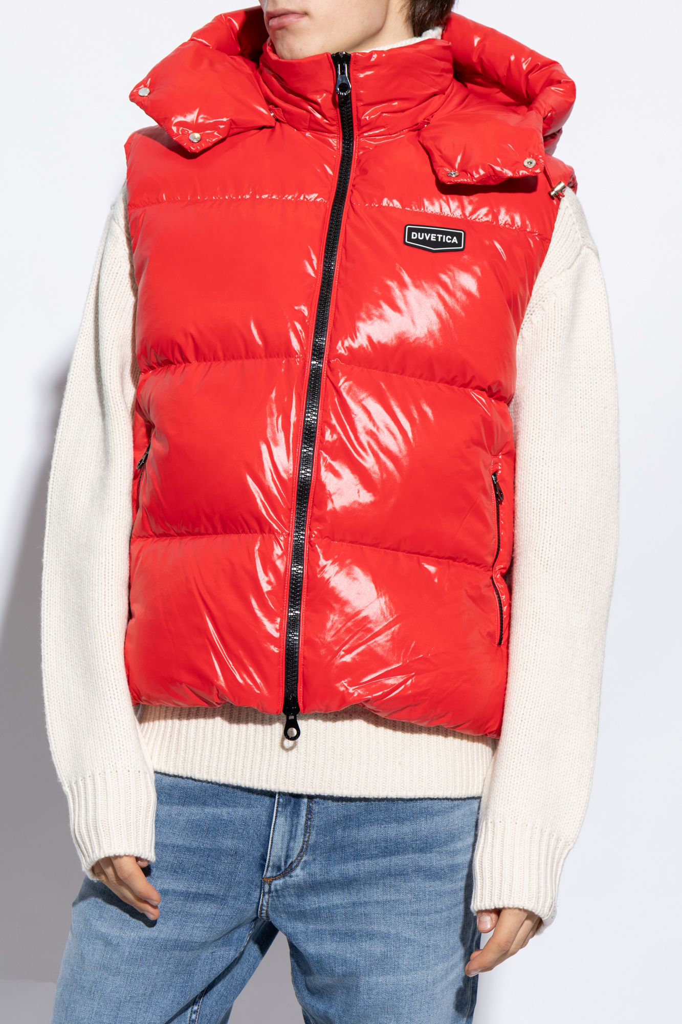 Red 'Salino' down vest Duvetica - GenesinlifeShops Switzerland